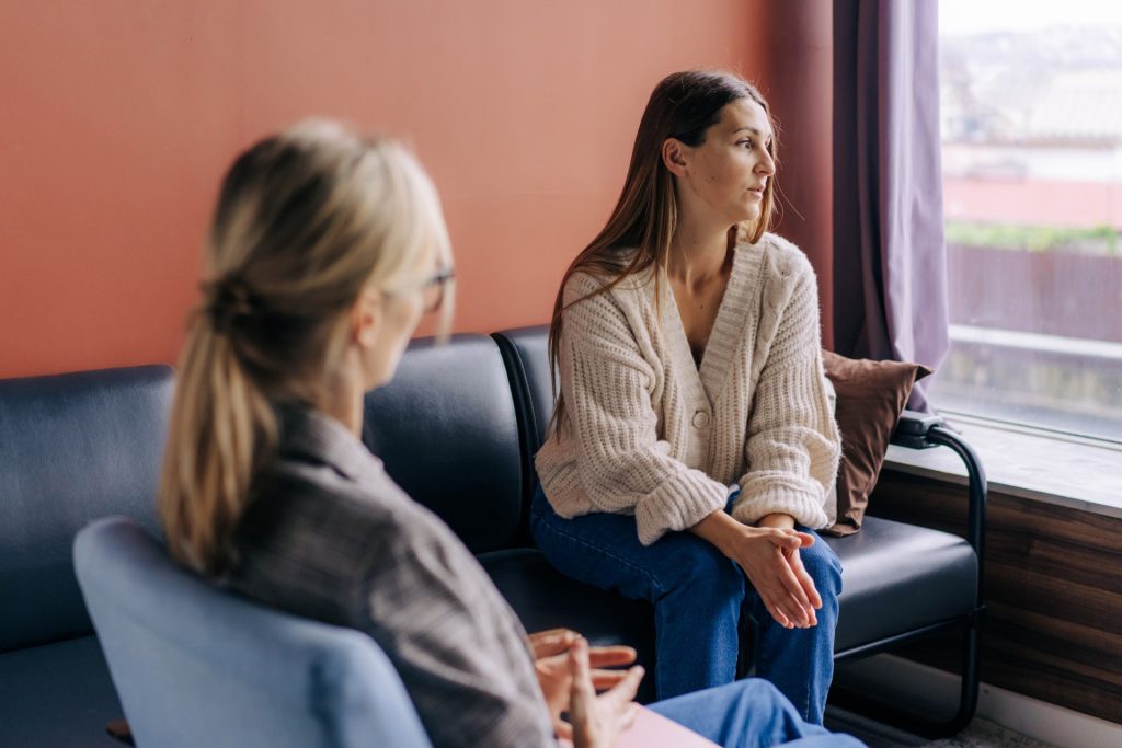 Patient discussing with doctor